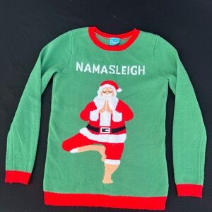 Green 'Namasleigh' Santa Sweater